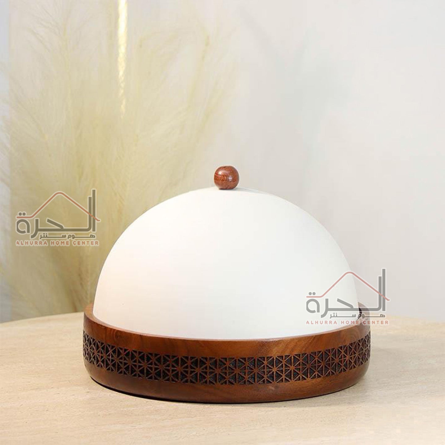 مضيفة حديد ابيض و خشب 28 سم