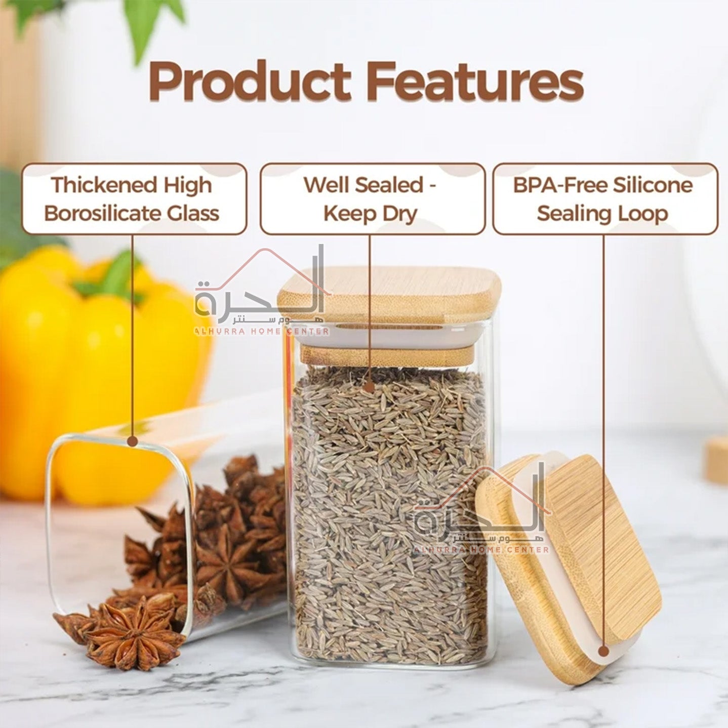 متربان بهارات حجم 15*6 سم غطاء بامبو