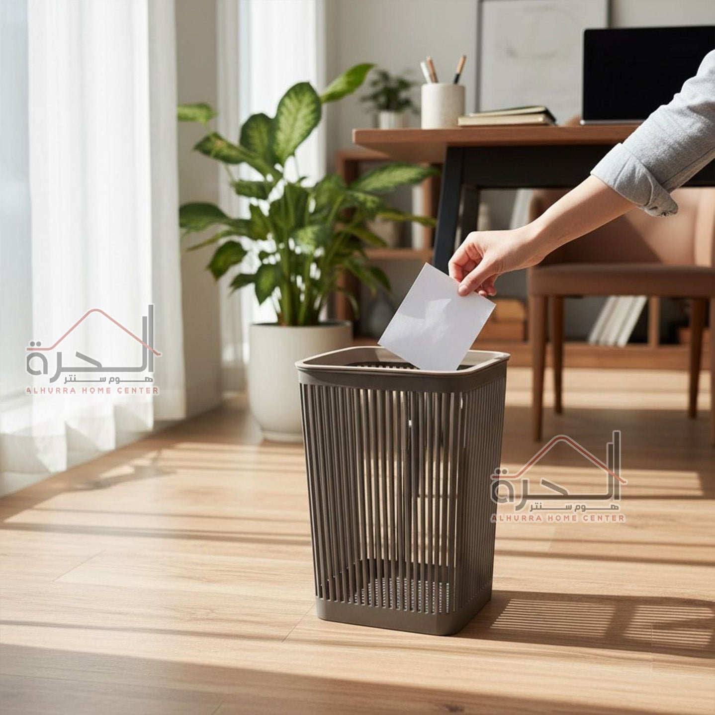 سلة مهملات بلاستك 7 لتر مربع