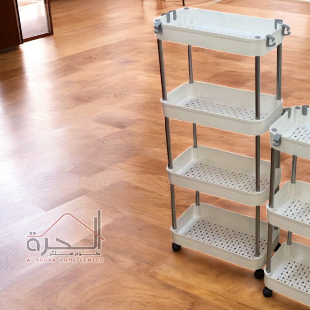 ستاند خضار بلاستك ابيض 4 رفوف