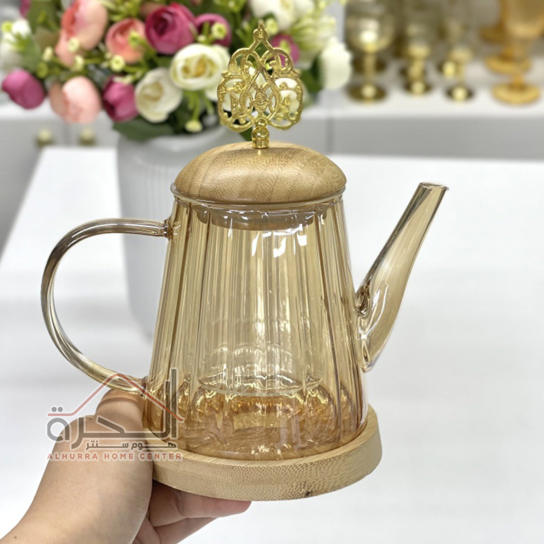 بريق شاي حراري مع مصفاة زجاج