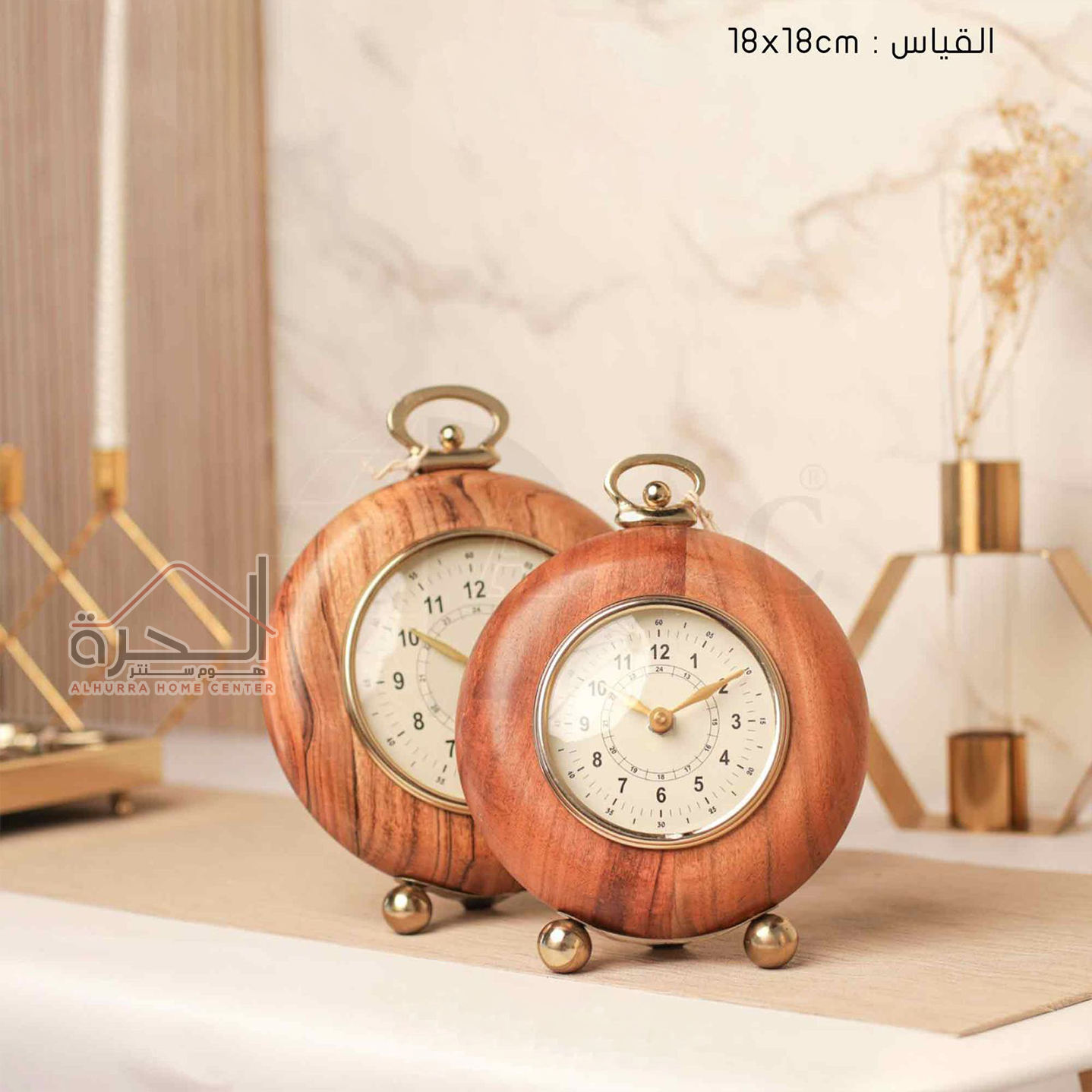 ساعة مكتب ديكور مدور هندي 18*18 سم