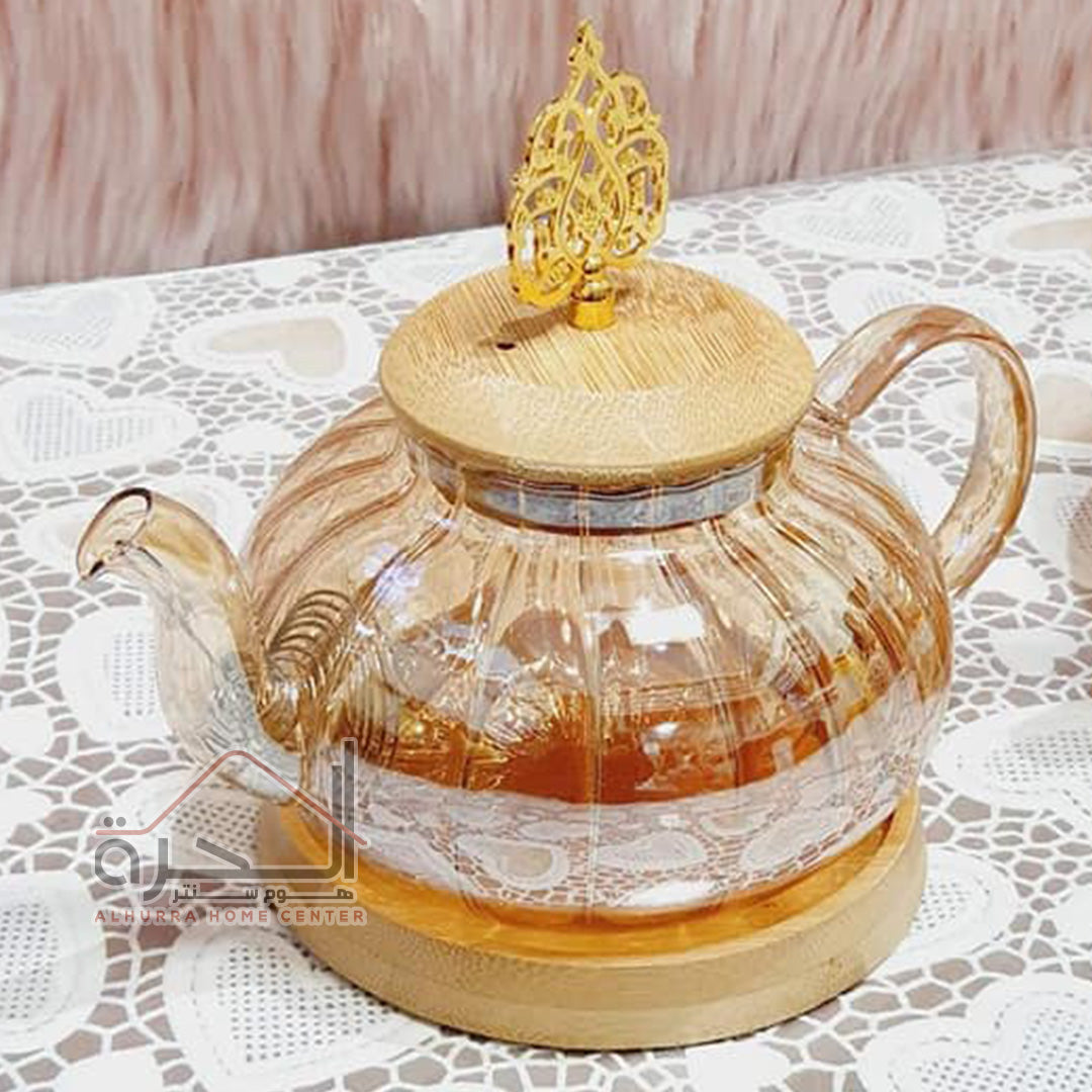 بريق شاي حراري مع مصفاة زجاج