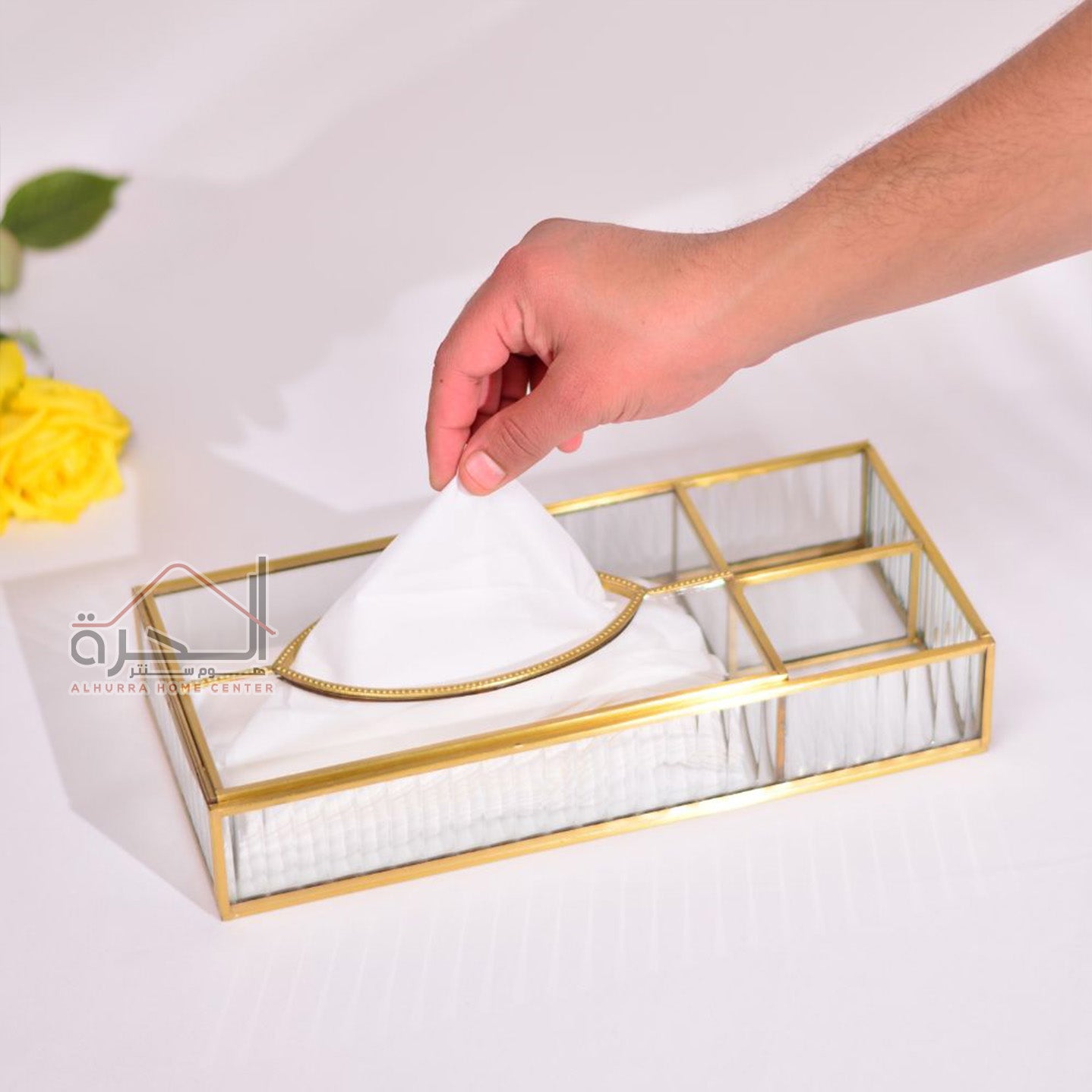 علبة محارم زجاج 26*12*7.5 سم