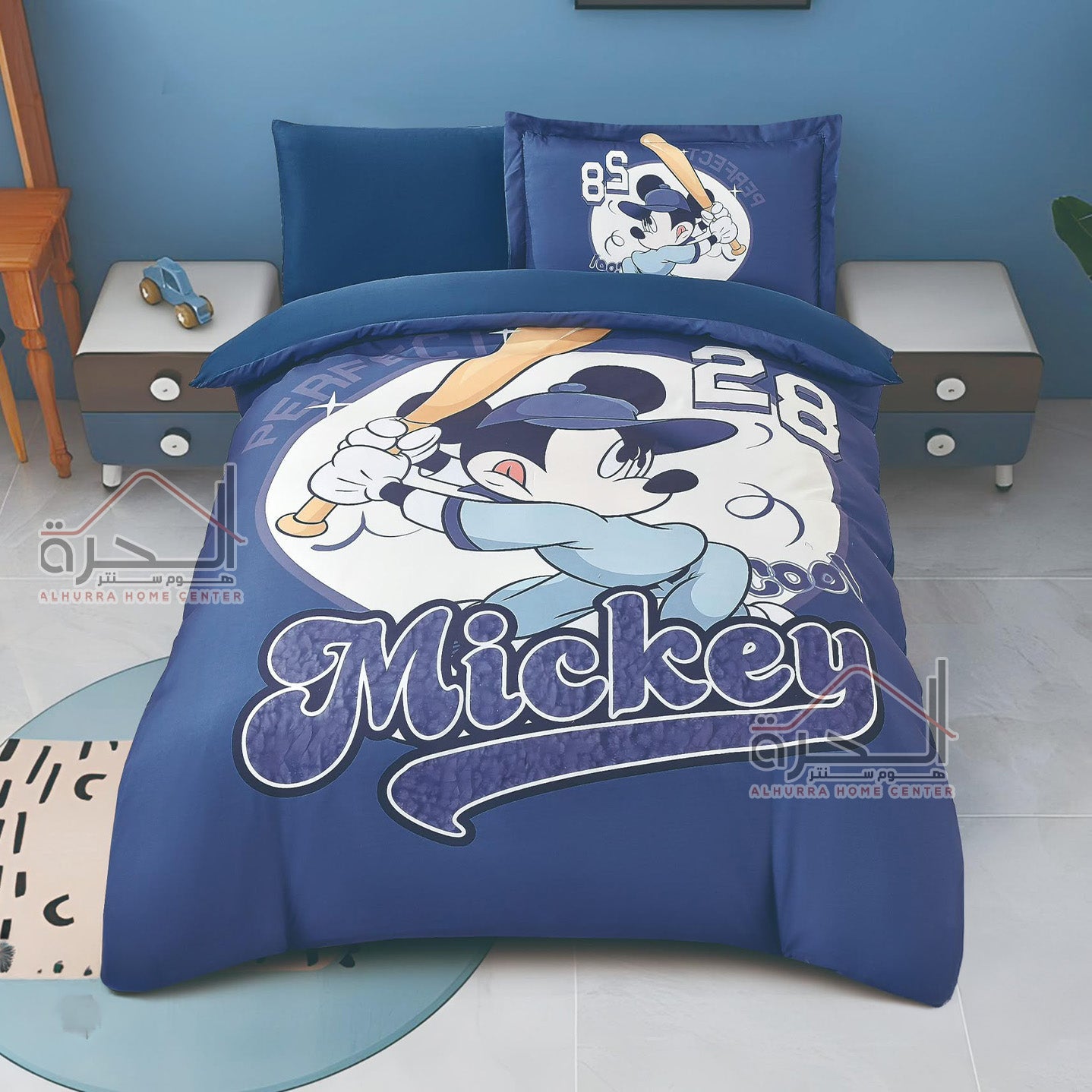 طقم لحاف مفردونصف 4 قطع رسومات Mickey