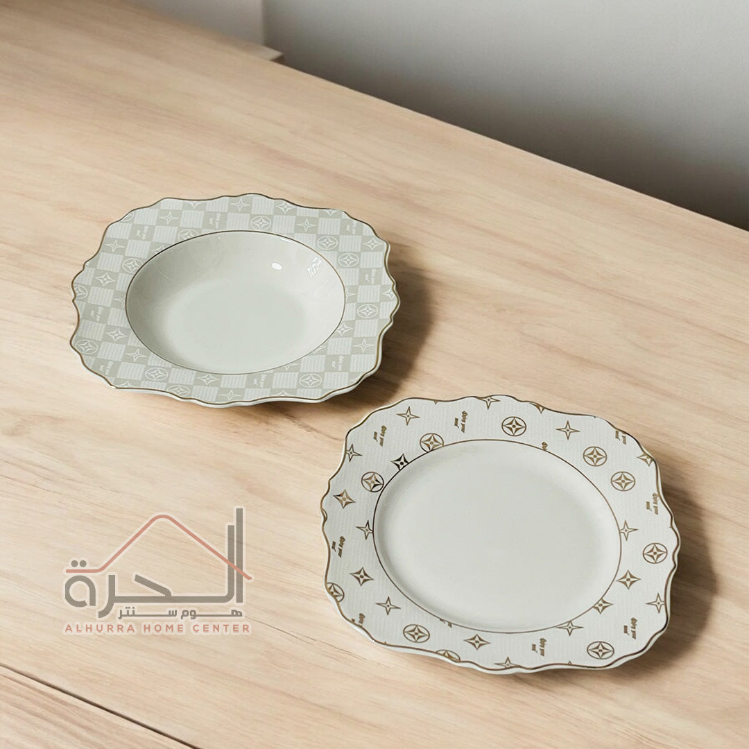 طقم صحون 24 قطعة بورسلان