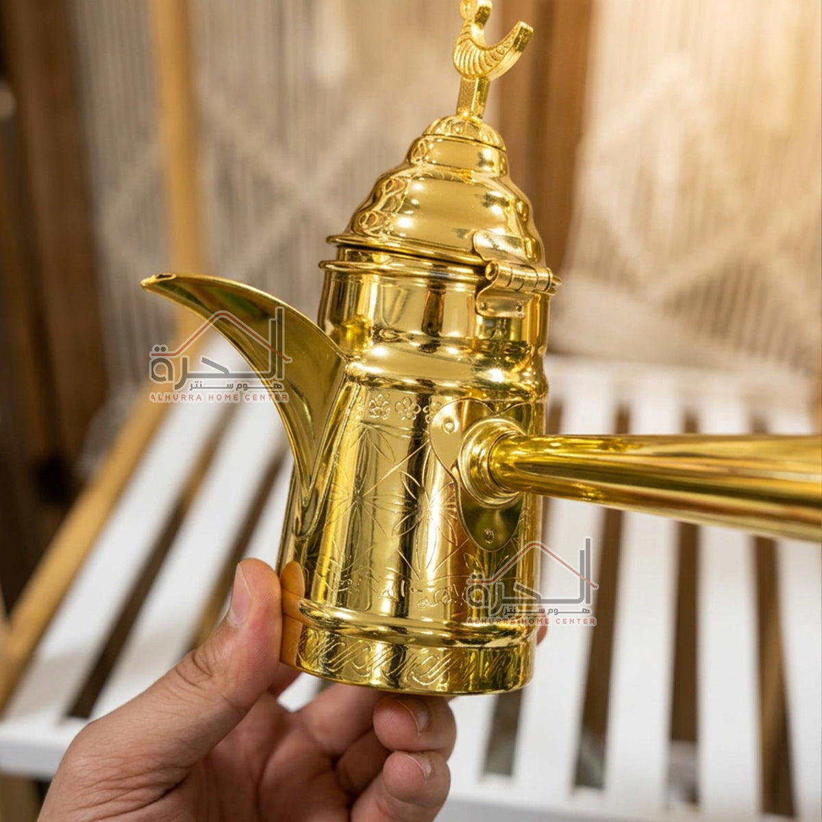 بكرج قهوة نحاس ذهبي