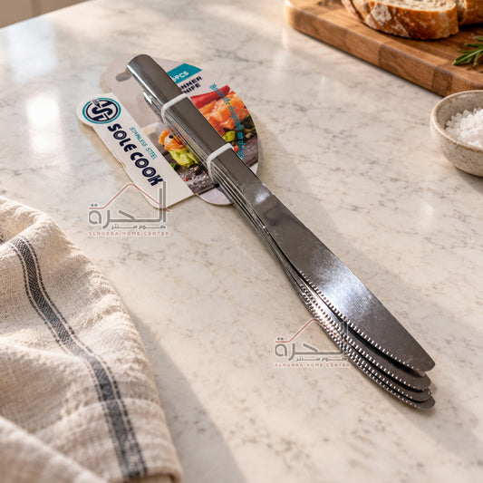 سكاكين سفرة ستانلس عدد 6 Sole Cook