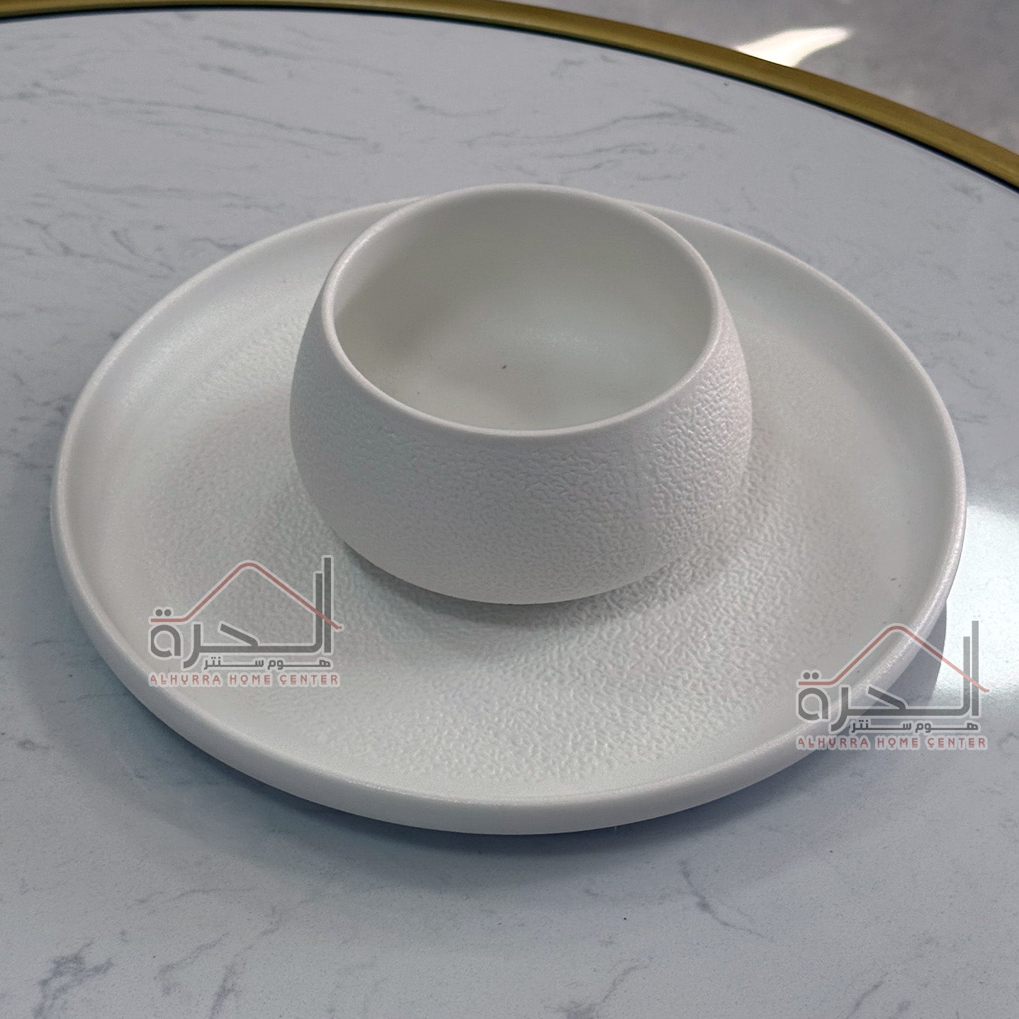 طقم صحون ابيض محجر 24 قطعة