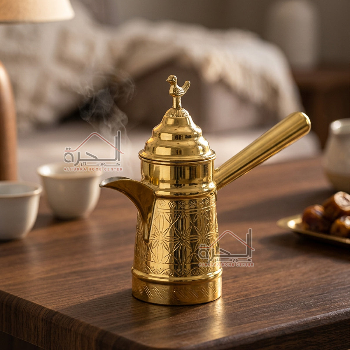 بكرج قهوة نحاس ذهبي