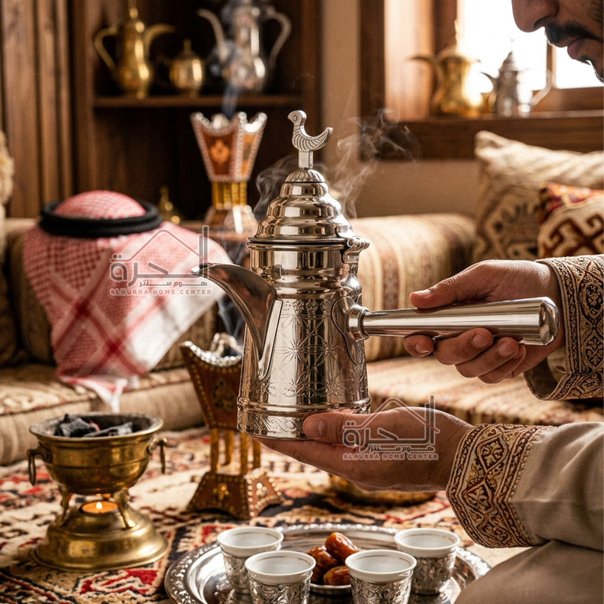 بكرج قهوة نحاس سلفر