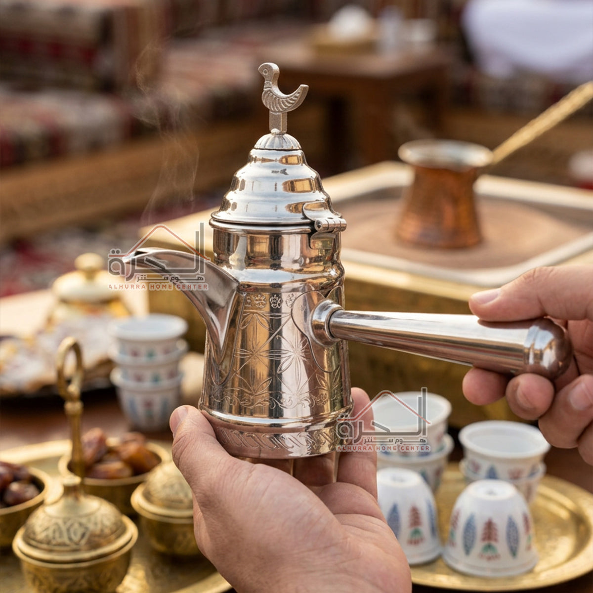 بكرج قهوة نحاس سلفر