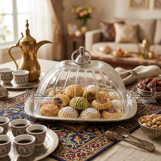 مضيفة حديد و زجاج هندي 29 سم