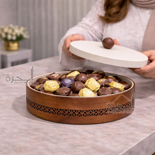 مضيفة حديد ابيض و خشب 20 سم