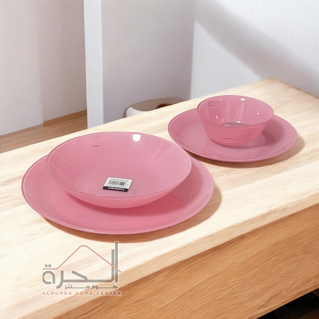 طقم صحون لومينرك 24 قطعة PINK