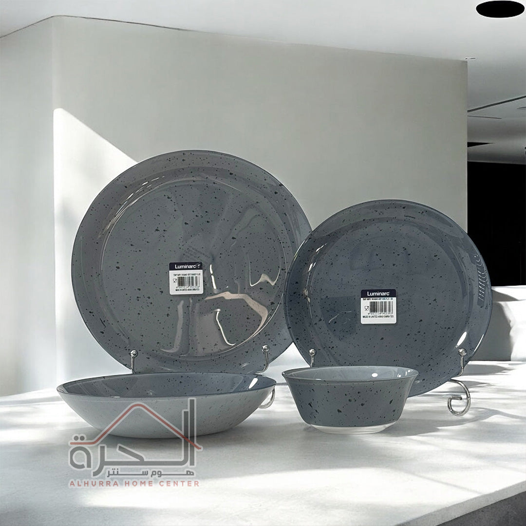 طقم صحون Luminarc Grey Ingmar 24 قطعة