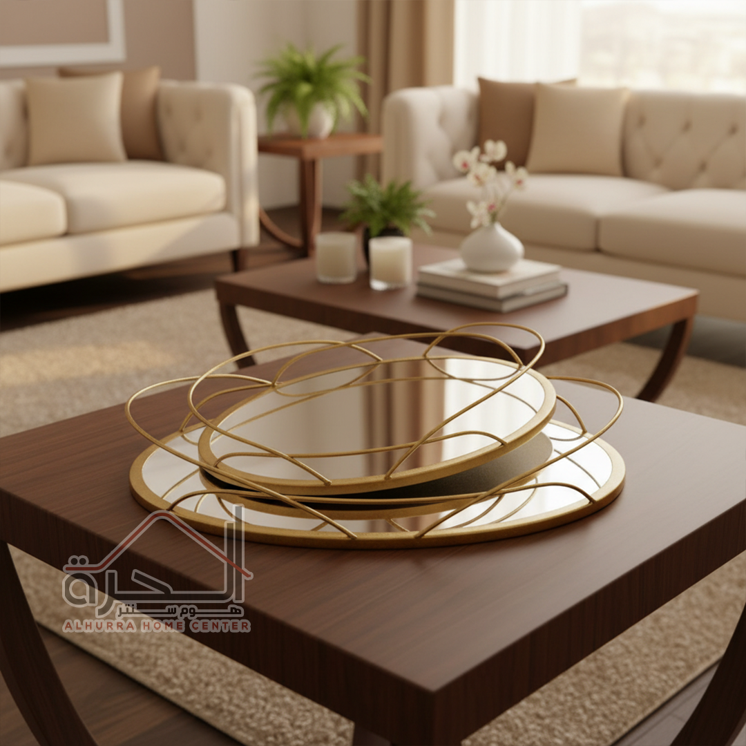 طقم صواني قطعتين مدور 2384