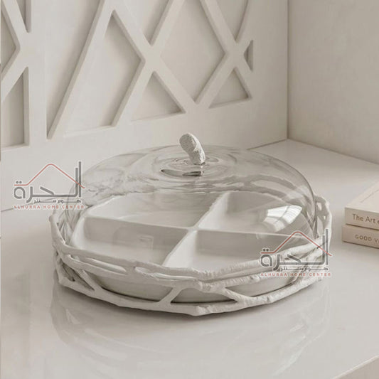 مضيفة مقسم مدور بغطاء 34*10سم