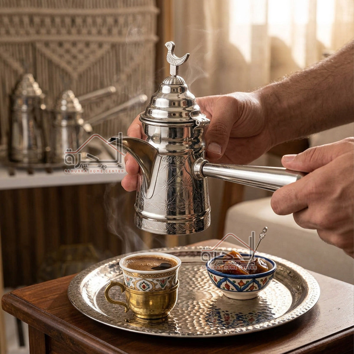 بكرج قهوة نحاس سلفر