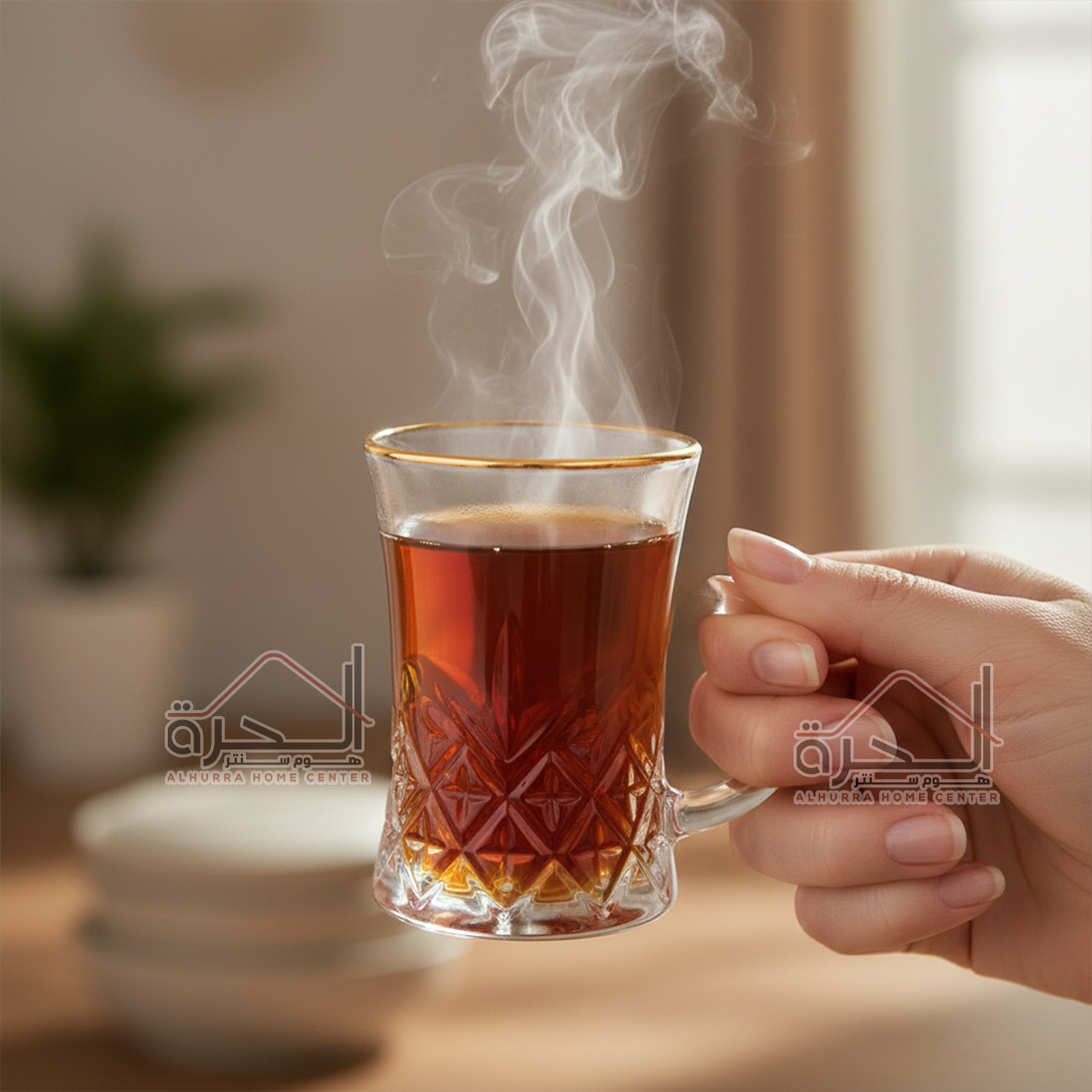 استكانة شاي حز ذهبي عدد 6