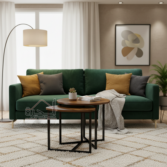 طقم سكملات خشب قطعتين