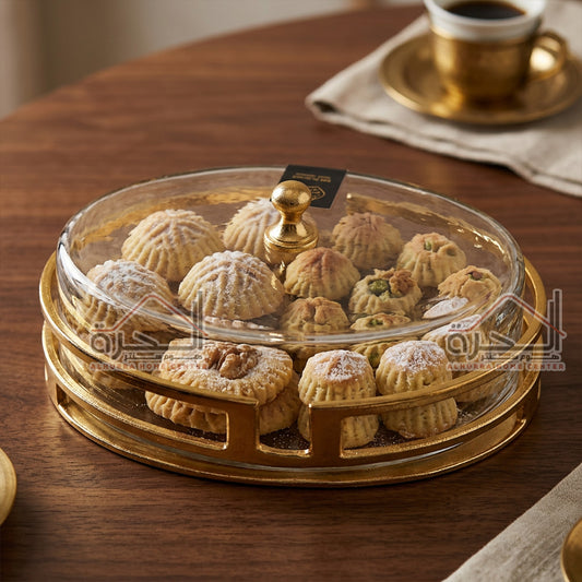 مضيفة نحاس و زجاج هندي 20*30 سم