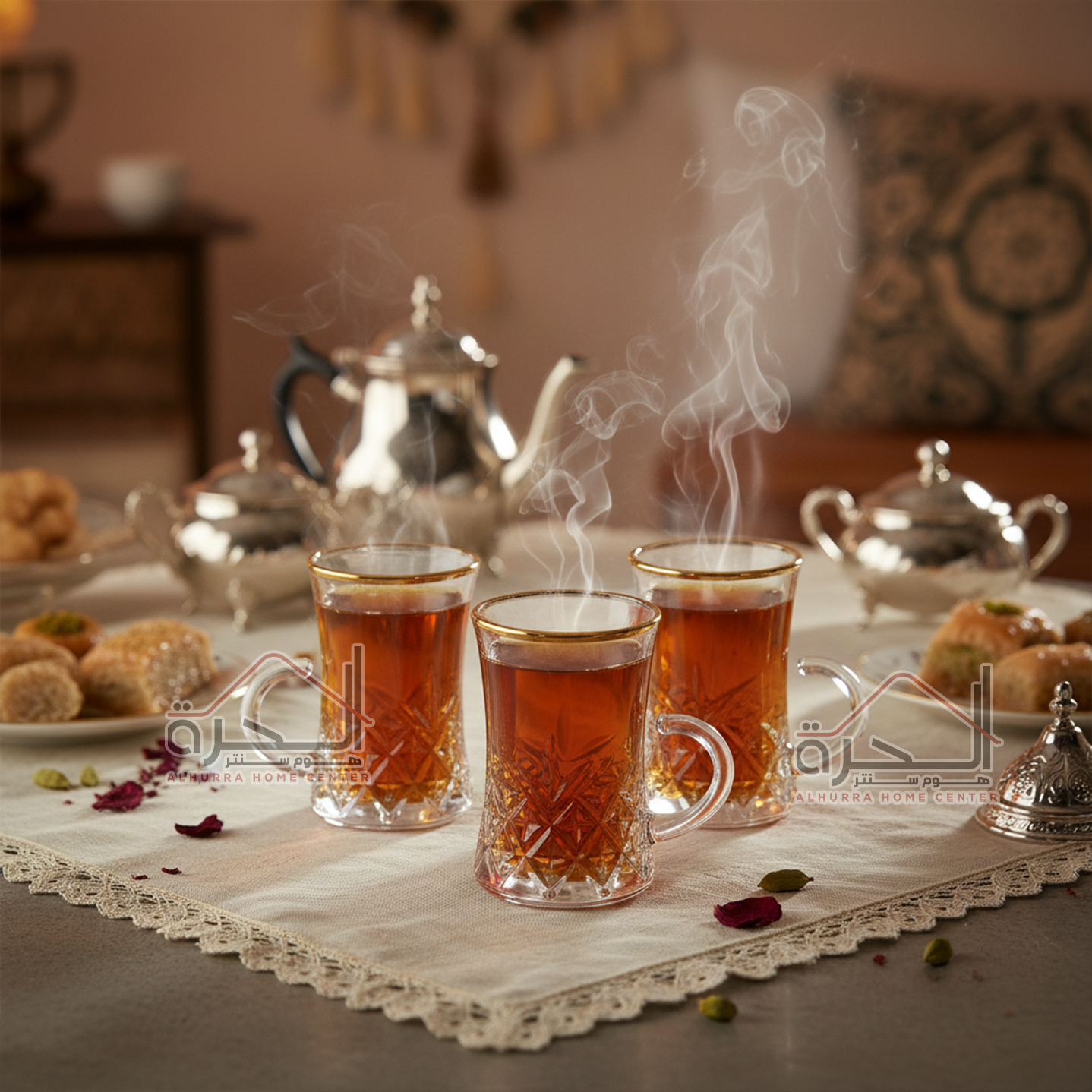 استكانة شاي حز ذهبي عدد 6