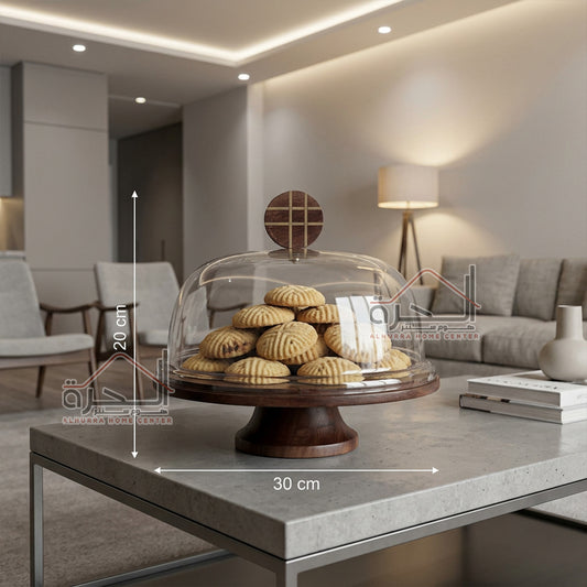 مضيفة خشب و زجاج هندي 30*20 سم