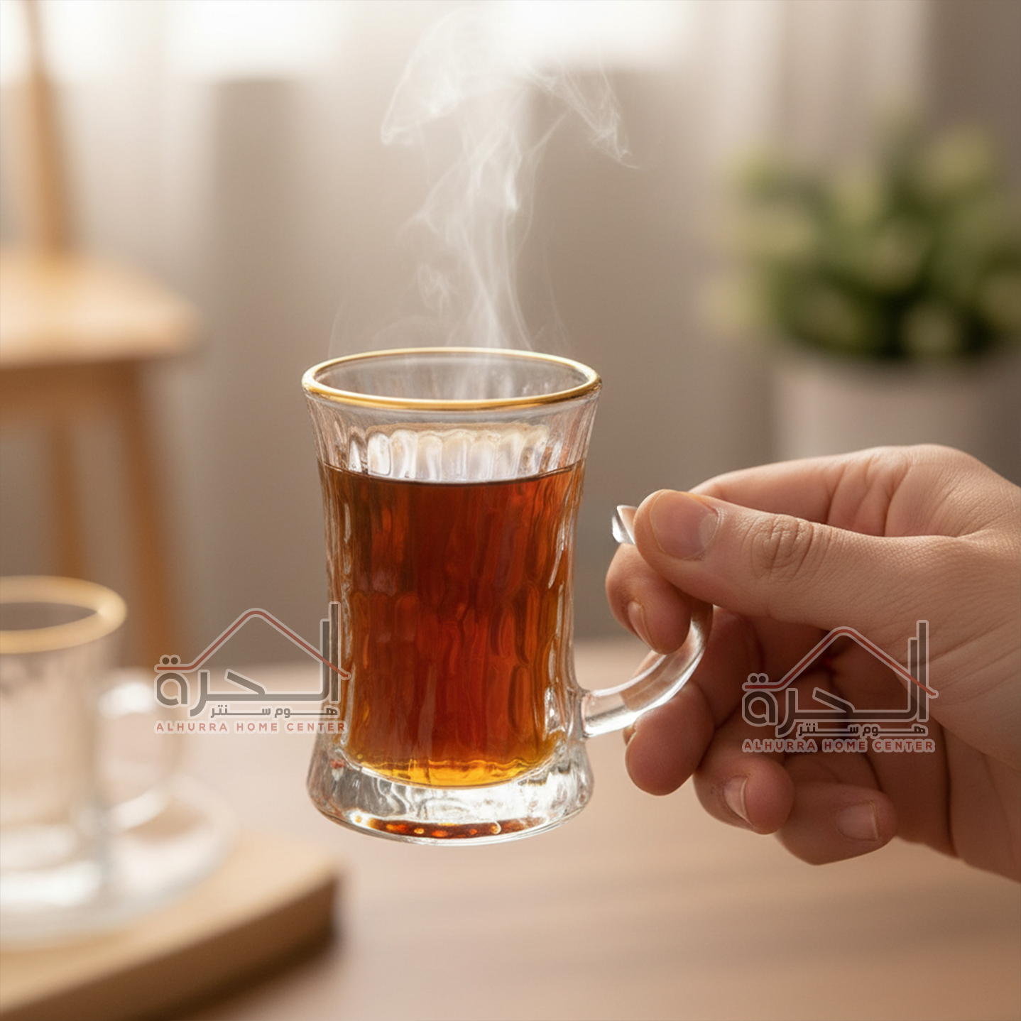 استكانة شاي حز ذهبي عدد 6