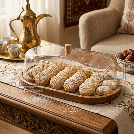 مضيفة خشب مع غطى اكريلك 28*13.5 سم