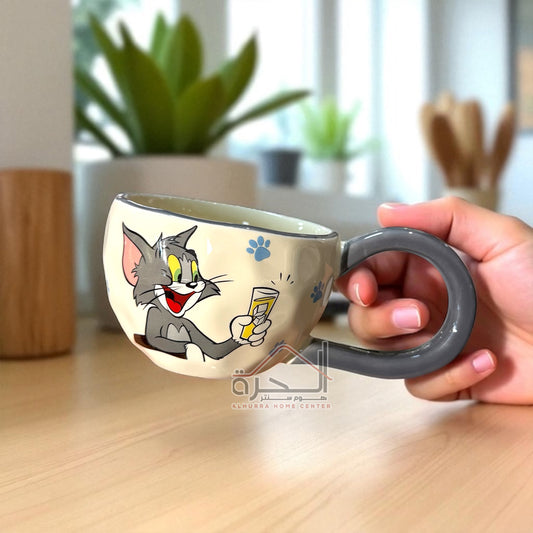 كاسة حجم كبير اطفال زجاج Tom & Jerry