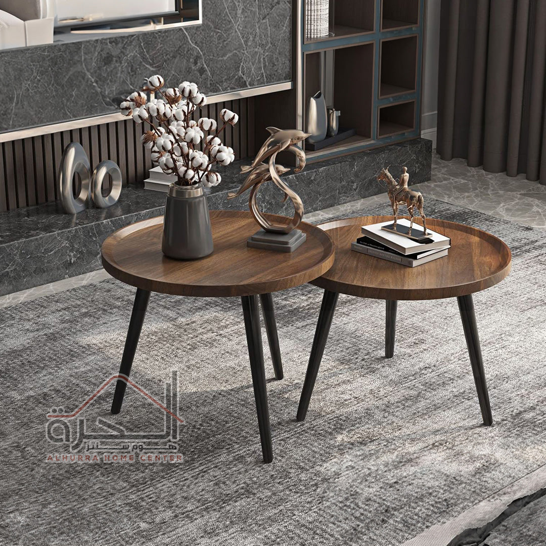 طقم سكملات خشب قطعتين