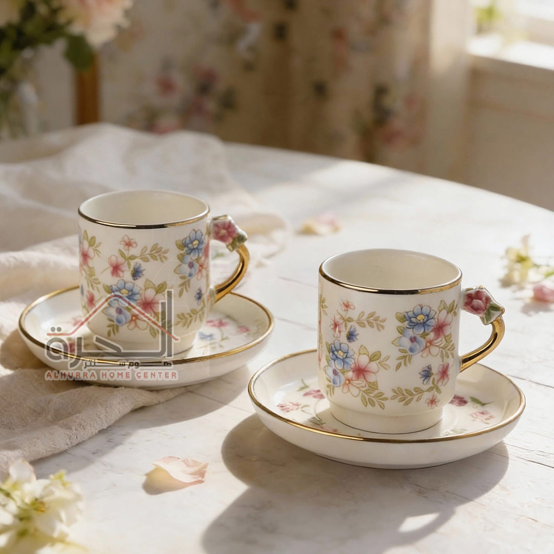 طقم فناجين قهوة مورد 12 فنجان