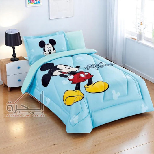 طقم لحاف مفرد 4 قطع رسومات Mickey