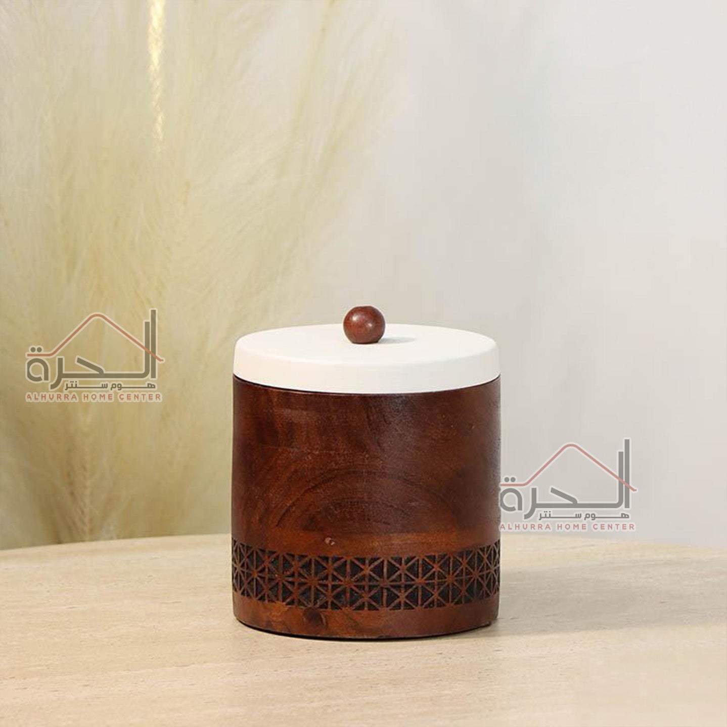 مضيفة حديد ابيض و خشب 12*14 سم