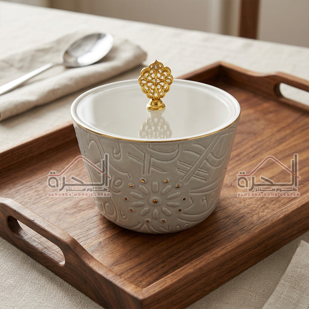 مضيفة بورسلان سكني مع غطى اكريلك 20*14 سم