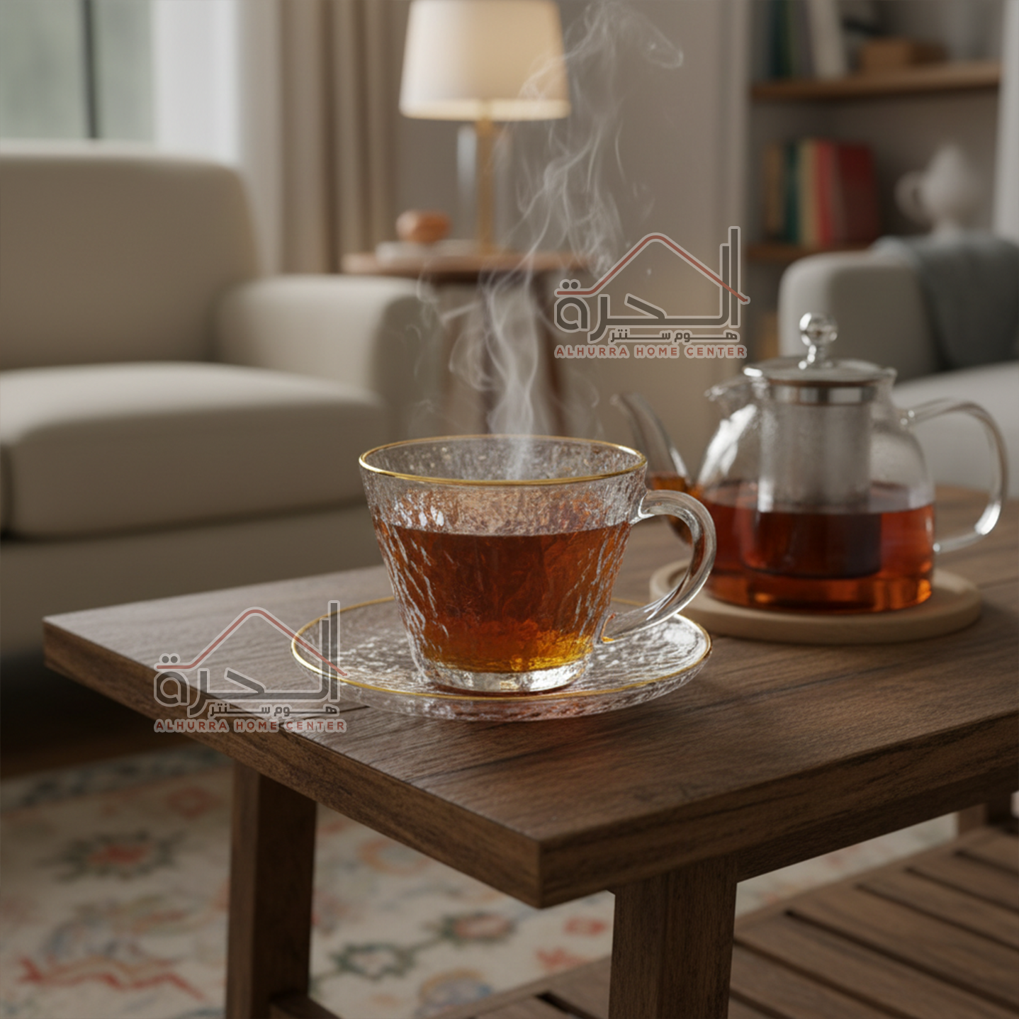 طقم فناجين زجاج مثلج للشاي