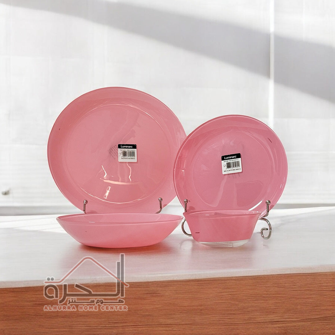 طقم صحون لومينرك 24 قطعة PINK