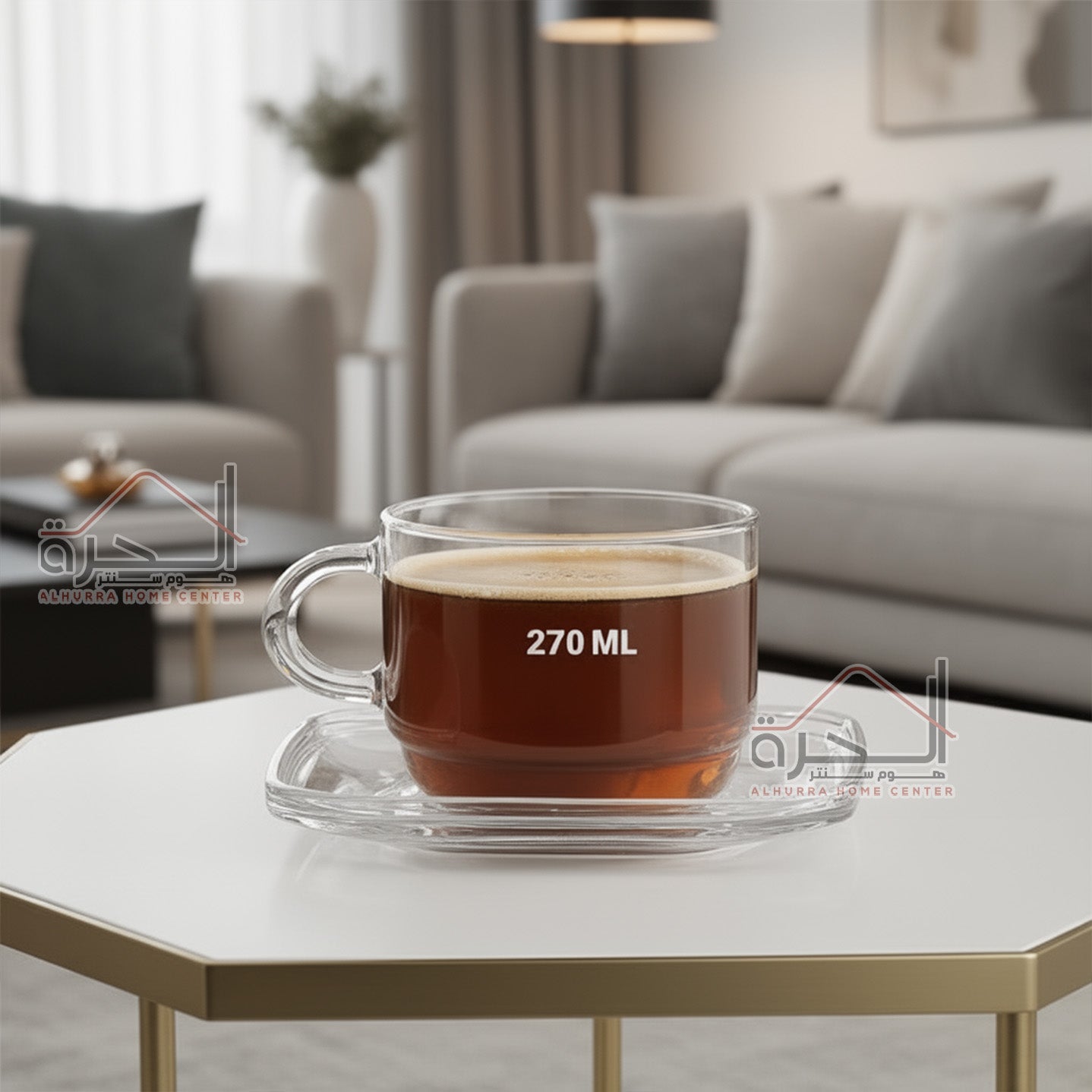 فناجين شاي مع صحن 270 مل عدد 6 LAV