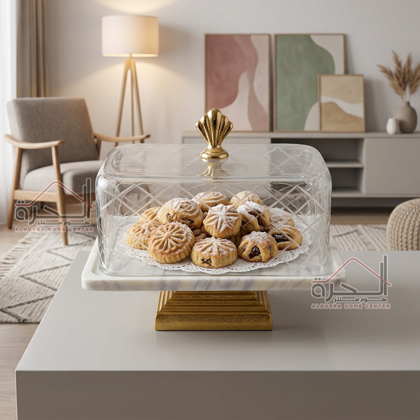 مضيفة رخام و زجاج هندي 28*18 سم