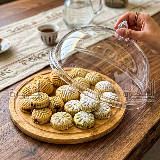 مضيفة خشب بامبو مع غطى اكريلك