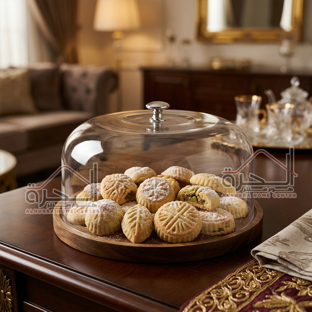 مضيفة خشب مع غطى اكريلك 26.5*16.5 سم