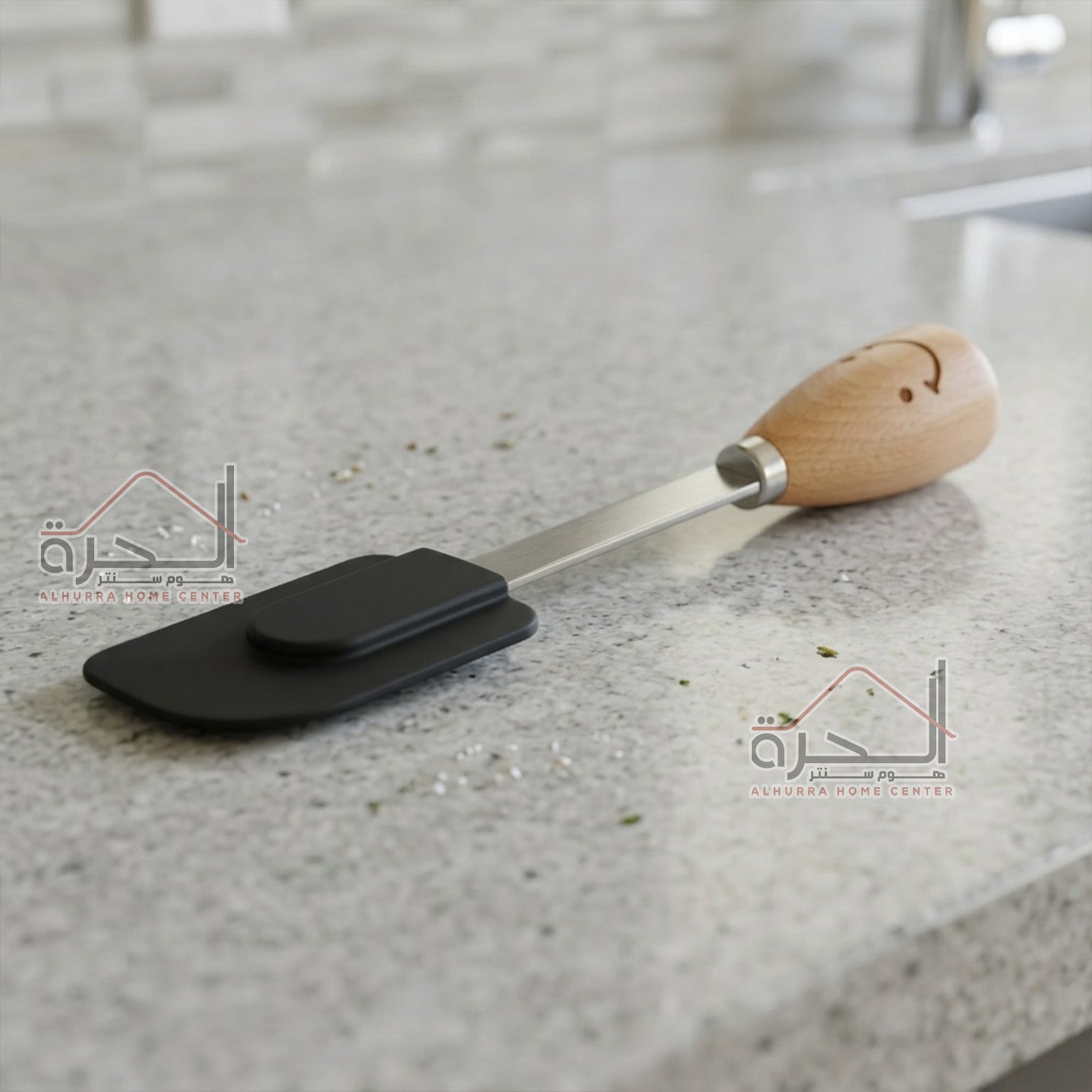 قحاطة مع يد خشب Spatula