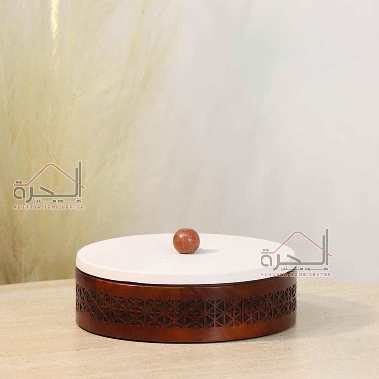 مضيفة حديد ابيض و خشب 20 سم