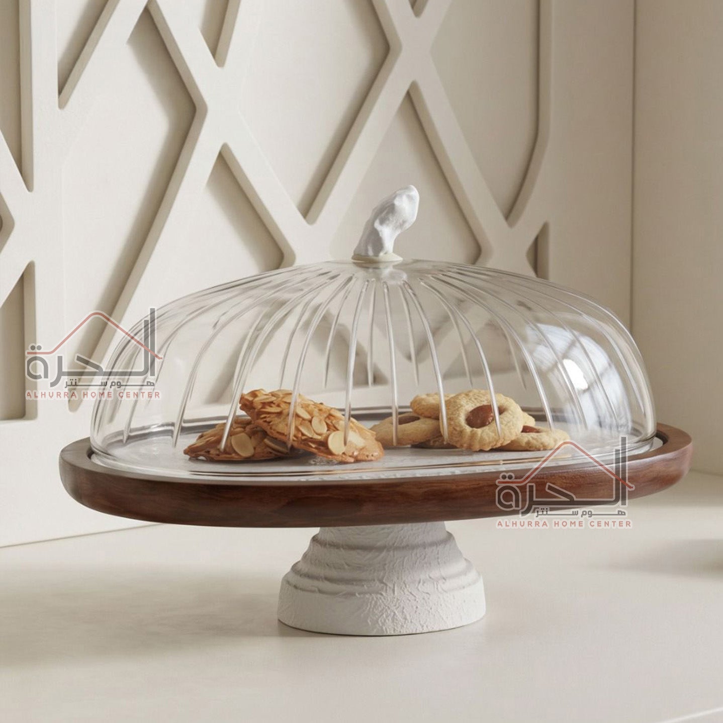 مضيفة بيضاوي كبير بغطاء 35*20*22 سم
