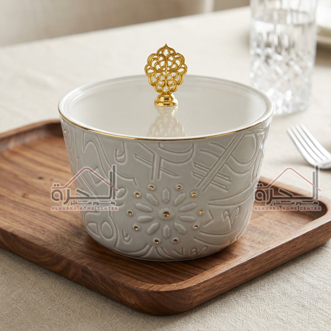 مضيفة بورسلان سكني مع غطى اكريلك 20*14 سم
