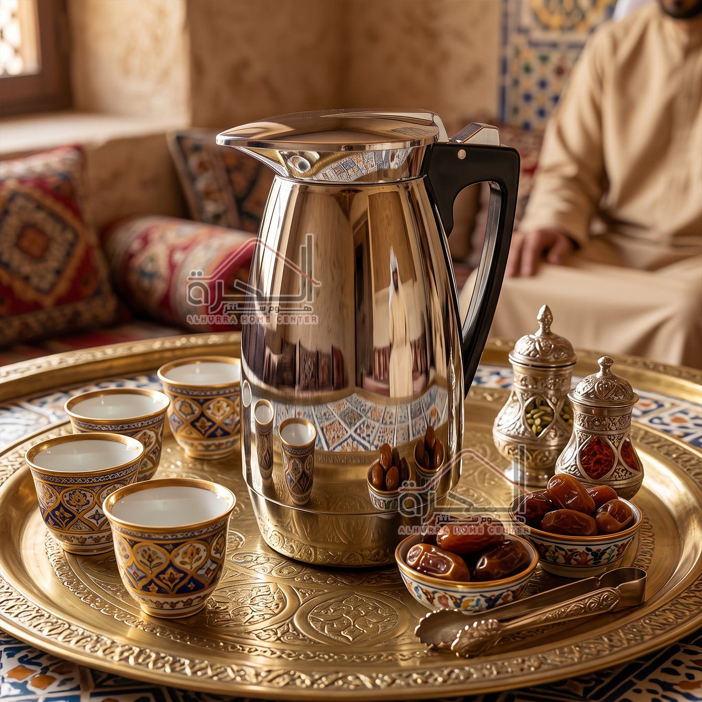 دلة قهوة 1 لتر لون ستانلس