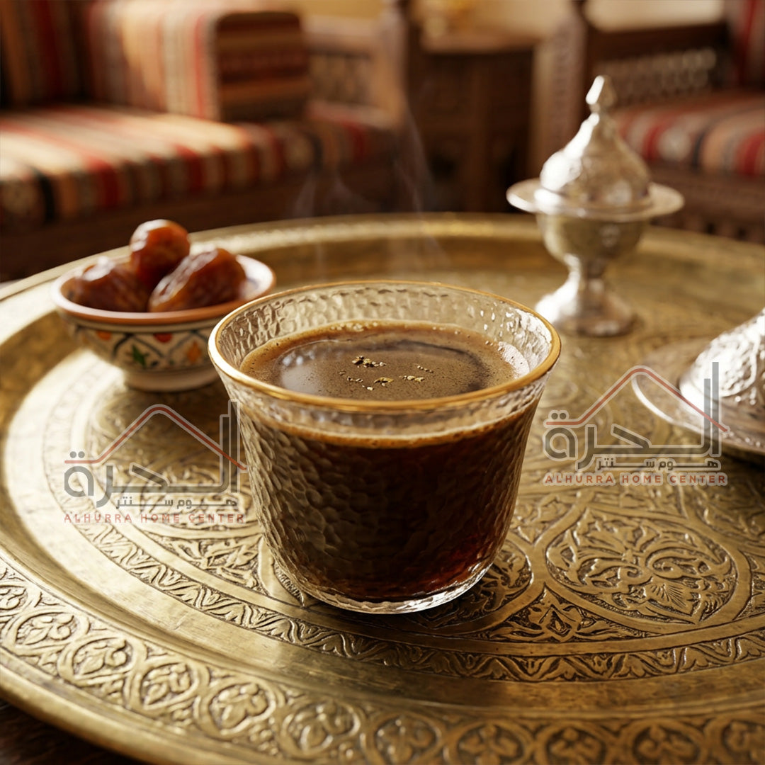 طقم 6 فنجان قهوة مثلج حز ذهبي