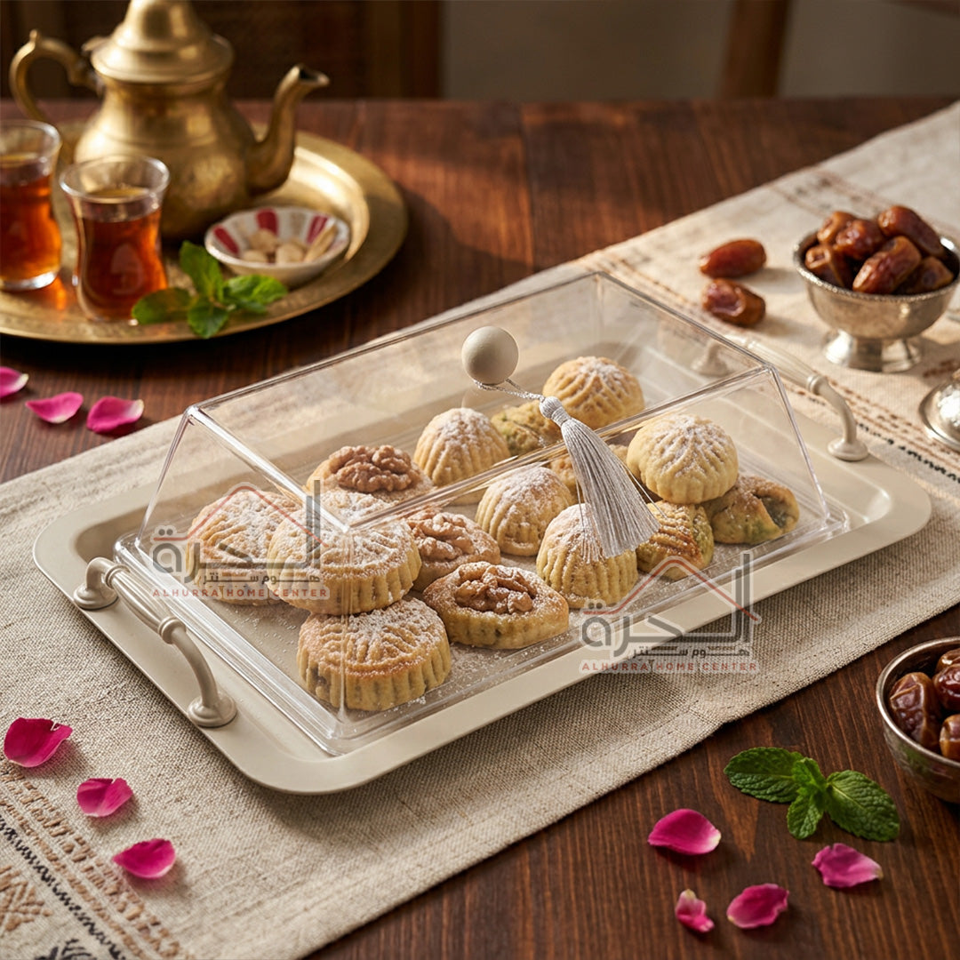 مضيفة حديد مع غطى اكريلك 41*12 سم
