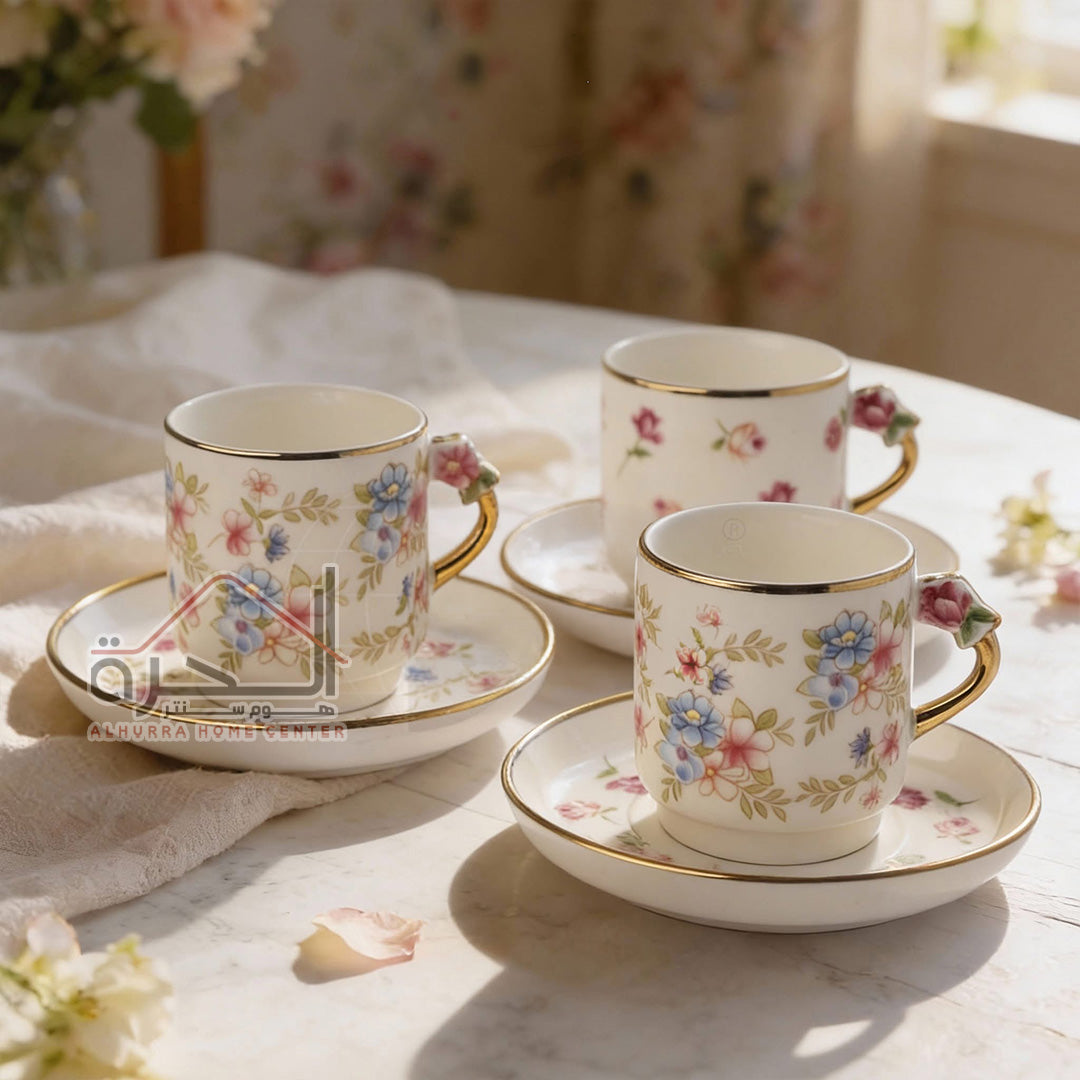 طقم فناجين قهوة مورد 12 فنجان